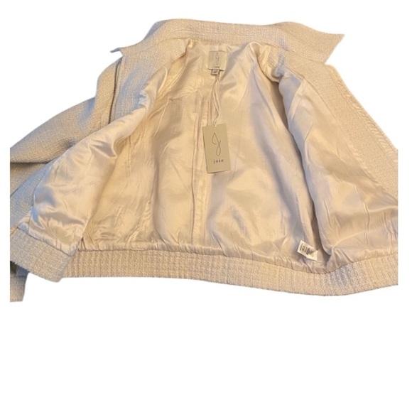 Joie White and Cream Bomber Jacket Size L - Picture 3 of 7